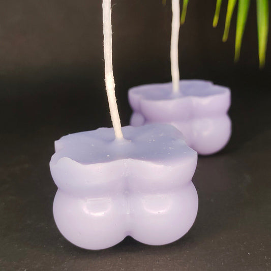 Set of 2 Small Bubble Aroma Candles in a charming violet hue