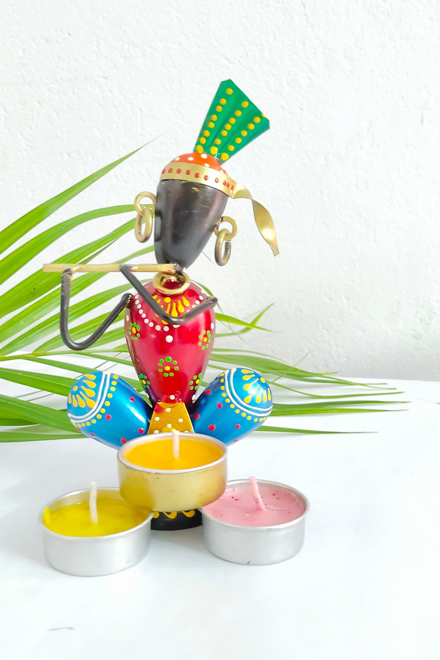 Hand Craft Krishna Tea Light Scented Candel Show piece