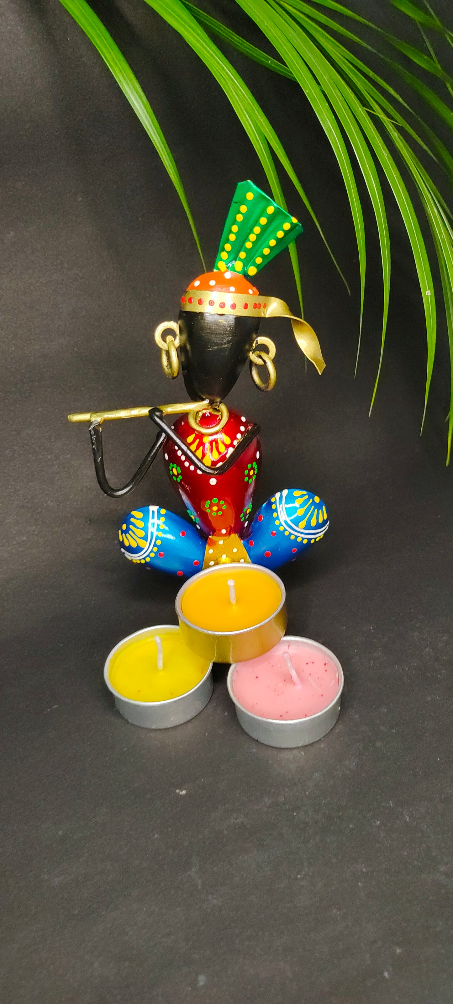 Hand Craft Krishna Tea Light Scented Candel Show piece