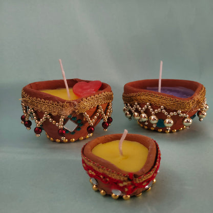 Hand Craft Diya With Scented Aroma Wax