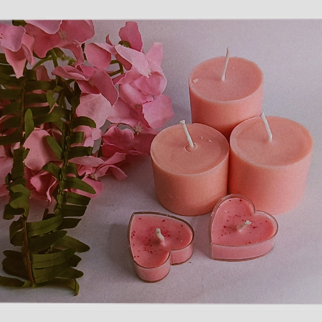 Long Candle paired with a Heart Shape Candle