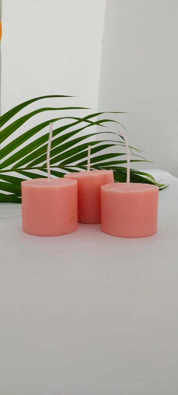 3-set of long pink candles